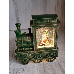 Light up snowglobe santa train xmas locomotive decor figure
